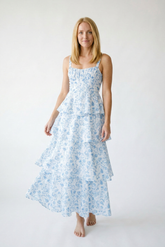 Floral Layered Tiered Maxi Dress | Cottage Blush Floral
