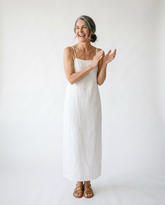 Feminine Sleeveless Linen Maxi Dress | Cottage Blush