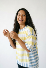 Vintage Striped Half Sleeve Top | Cottage Blush Everyday