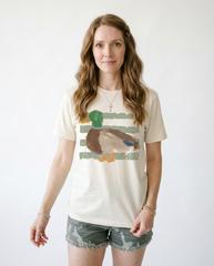 Western Duck Graffiti Graphic Tee | Feminine Casual Top