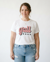 Vintage Y'ALL Graphic Tee | Feminine Casual Round Neck Top