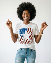 Vintage Patriot US Flag Graphic Tee | Cottage Blush