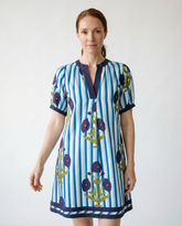 Floral Stripe Mix Contrast Dress | Whimsical Cottagecore
