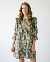 Floral Smocked Ruffle Flowy Dress | Cottage Blush