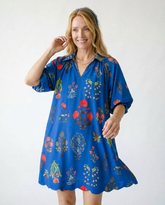 Floral Encyclopedia Print Mini Dress | Vintage Botanical