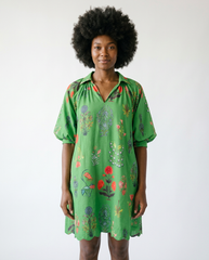 Floral Encyclopedia Print Mini Dress | Vintage Botanical