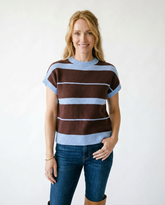 Striped Short Sleeve Knit Top | Romantic Cottagecore Blouse
