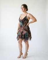 Floral Asymmetrical Ruffle Mini Dress | Cottage Blush