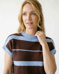 Striped Short Sleeve Knit Top | Romantic Cottagecore Blouse