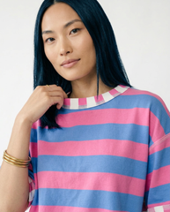 Striped Patchwork Oversized Top | Cottage Blush
