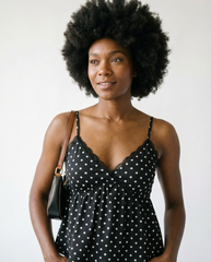 Polka Dot Lace Trim Cami | Feminine Ruched Summer Top