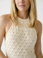 Dainty Openwork Halter Mini Dress with Tassel Detail