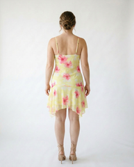 Floral Asymmetrical Ruffle Mini Dress | Cottage Blush