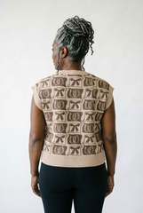Floral Patterned Button-Up Sweater Vest | Cottage Blush