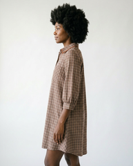 Umgee Plaid Oversized Shirt Dress | Relaxed Cotton Mini