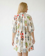 Vintage Floral Encyclopedia Mini Dress | Cottage Blush