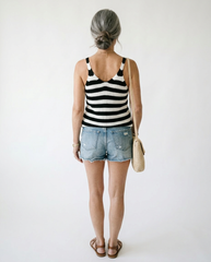 Striped V-Neck Camisole | Romantic Cottagecore Tank Top