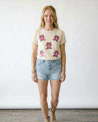 Sequined Cowgirl Boots Graphic Tee | Cottage Blush Fashion
