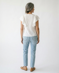 Vintage Ruffled V-Neck Blouse | Cottage Blush Feminine Top