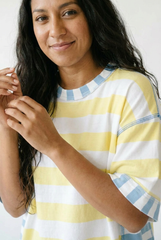 Vintage Striped Half Sleeve Top | Cottage Blush Everyday