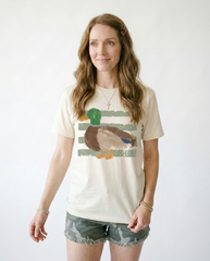 Western Duck Graffiti Graphic Tee | Feminine Casual Top
