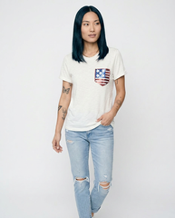 Americana Sequin Flag T-Shirt | Sparkly Short Sleeve Top