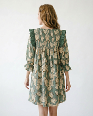 Floral Smocked Ruffle Flowy Dress | Cottage Blush