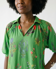 Floral Encyclopedia Print Mini Dress | Vintage Botanical