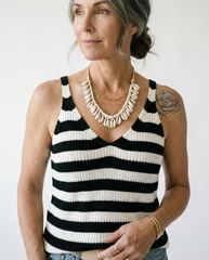 Striped V-Neck Camisole | Romantic Cottagecore Tank Top