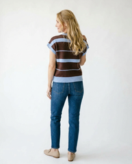 Striped Short Sleeve Knit Top | Romantic Cottagecore Blouse