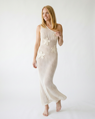 One-Shoulder Crochet Maxi Dress
