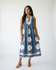 Umgee Geometric Midi Dress | Sleek Sleeveless Summer Style