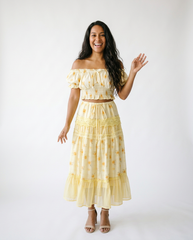 Floral Smocked Two-Piece Skirt Set | Cottage Blush