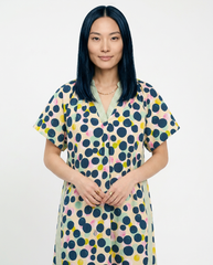 Umgee Polka Dot Tunic Dress with Contrast Trim