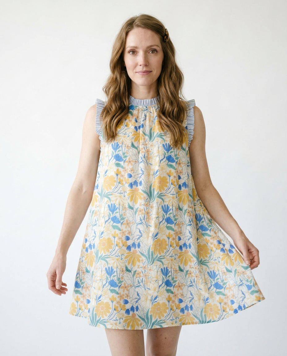Floral Babydoll Dress with Ruffles | Cottage Blush