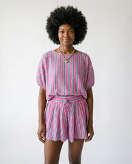 Striped Dolman Short Set | Relaxed Cottagecore Lounge Set