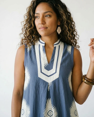Umgee Geometric Midi Dress | Sleek Sleeveless Summer Style