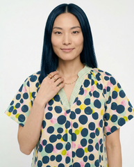 Umgee Polka Dot Tunic Dress with Contrast Trim
