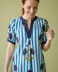 Floral Stripe Mix Contrast Dress | Whimsical Cottagecore