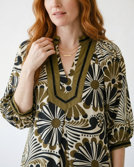 Umgee Abstract Print Midi Dress | Romantic Cottage Style