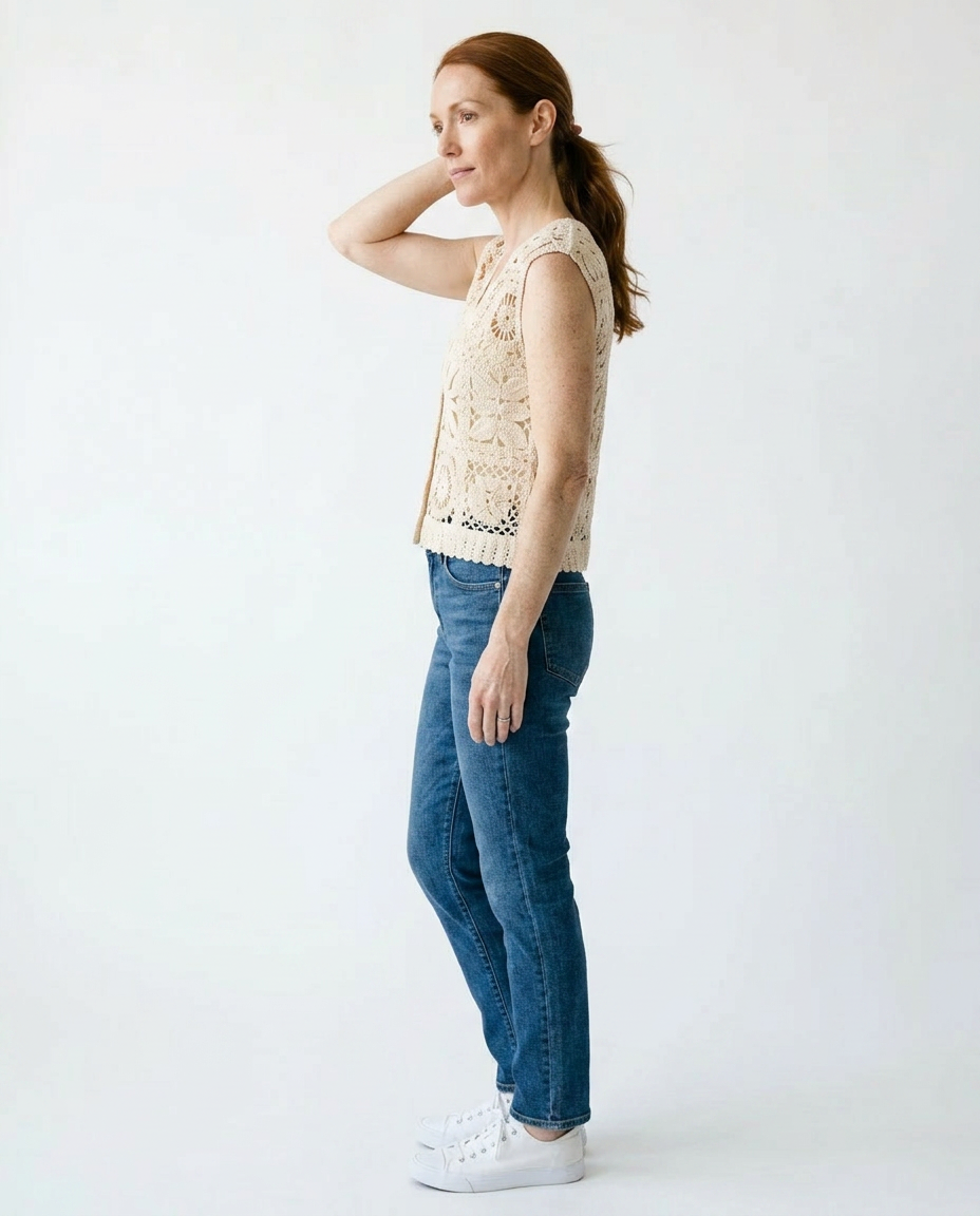 Summer Crochet Sleeveless Vest Top - Boho Openwork Style