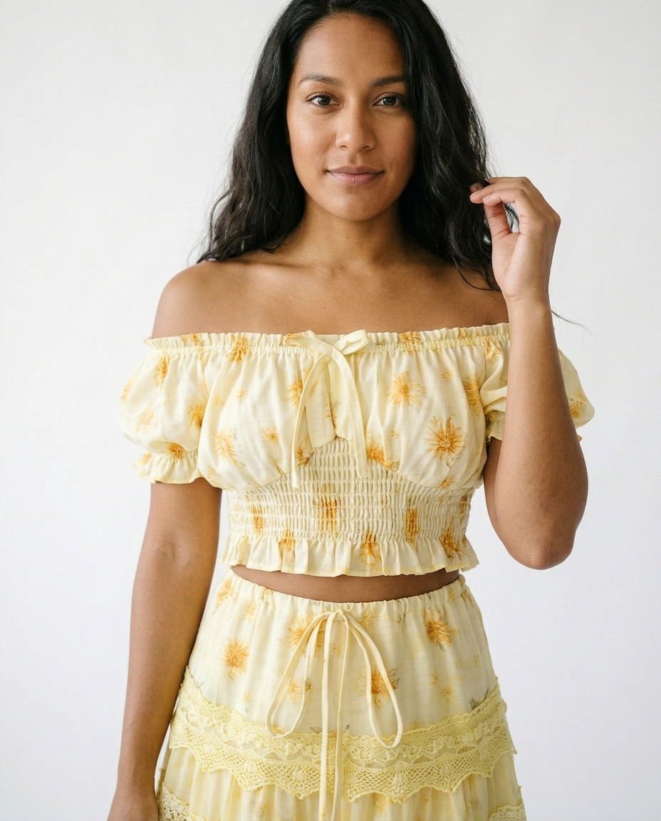 Floral Smocked Two-Piece Skirt Set | Cottage Blush