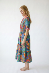 Floral Ruffle Midi Dress | Vintage Inspired Cottage Core