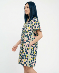 Umgee Polka Dot Tunic Dress with Contrast Trim
