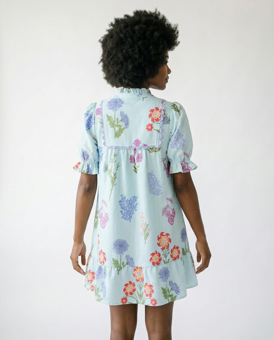 Floral V-Neck Ruffle Dress | Romantic Cottagecore Style