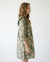 Floral Smocked Ruffle Flowy Dress | Cottage Blush