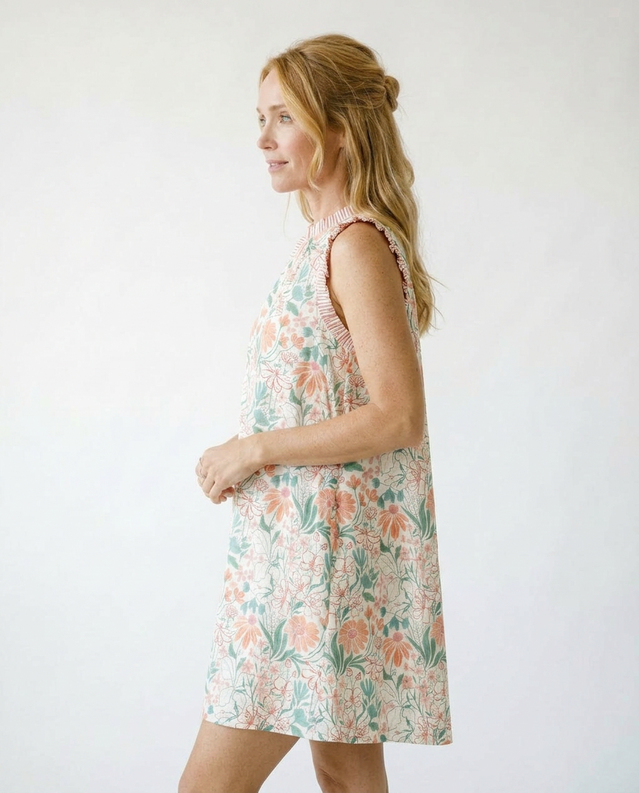 Floral Babydoll Dress with Pockets | Cottage Blush
