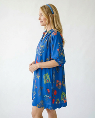 Floral Encyclopedia Print Mini Dress | Vintage Botanical