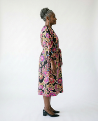 Abstract Embroidered Belted Midi Dress | Cottage Blush
