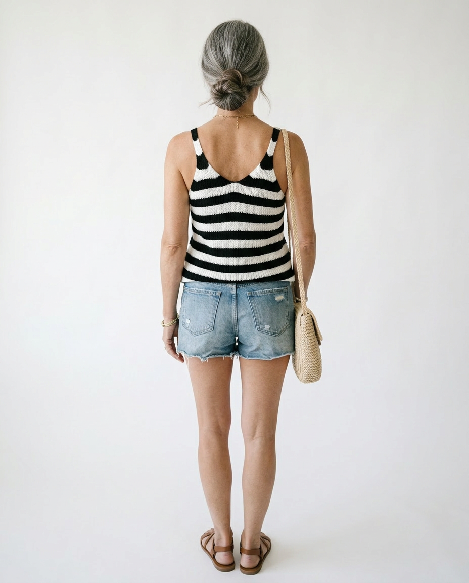 Striped V-Neck Camisole | Romantic Cottagecore Tank Top